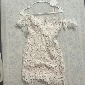 REVOLVE Floral Lace Off-Shoulder Dress